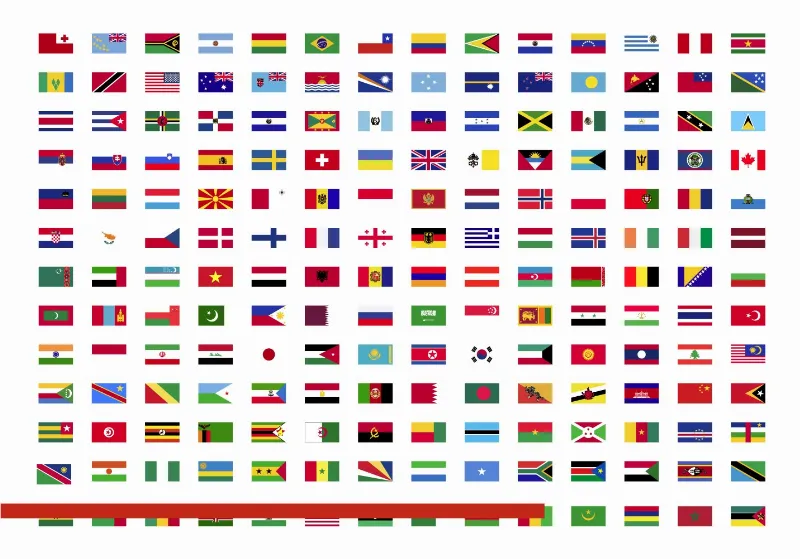El rojo en las banderas de los países